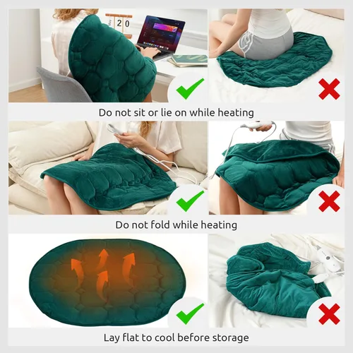 Miniatura 6 de Drewin Almohadilla térmica con peso de 5 libras para alivio del dolor, 24" x 29" Almohadillas térmicas suaves como terciopelo para rodillas