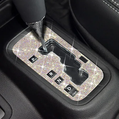 Miniatura 6 de Para Jeep Wrangler JK JKU Accesorios 2012 2013 2014 2015 2016 2017 2018 Bling Gear Shift Box Frame Cover Trim Panel Sticker para mujeres y hombres