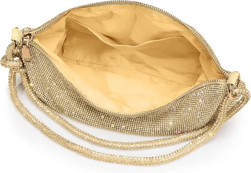 Miniatura 7 de WLLWOO WLLWOO Bolsos de mano con diamantes de imitación para mujer, bolsos de noche elegantes, bolsos cruzados brillantes para fiesta, club, boda