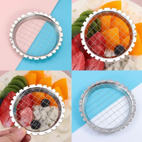 Miniatura 3 de Cortador de alimentos de acero inoxidable - Cortador de huevos, cortador de cubos de frutas, ensalada y tomate para huevos duros y papas