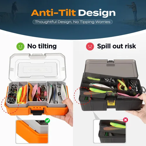 Miniatura 4 de PLUSINNO Caja de aparejos de pesca con aparejos incluidos, kit de señuelos de pesca de 373 piezas con bandeja extraíble, equipo de pesca con Caja