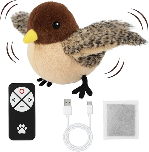 Miniatura 11 de Juguete interactivo de pingüino para gatos, juguete recargable con alas aleteadas con hierba gatera, alas de batir automáticas, divertido juguete