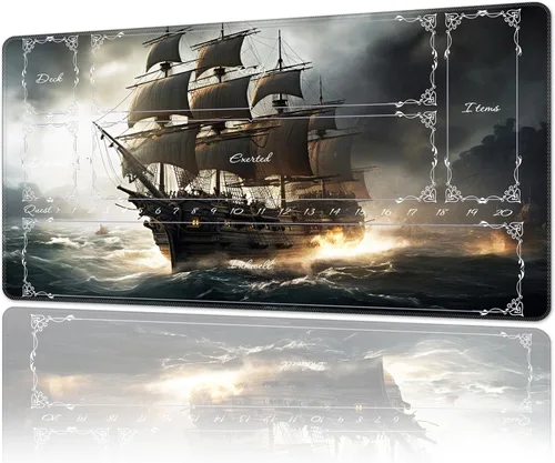 Miniatura 9 de Tapete de juego para MTG Playmat con zonas, 24 x 14 pulgadas, tapete de juego TCG ideal para MTG Playmat Game Trading Board, impresión original