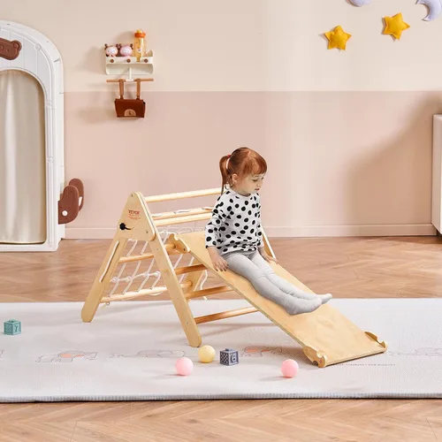 Miniatura 8 de VEVOR Pikler - Juego de triángulos escalador 4 en 1, Montessori plegable para escalar, tamaño grande, juguetes de escalada para niños pequeños