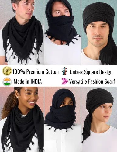 Miniatura 67 de LOVARZI Shemagh Cottons Arab Keffiyeh - Bufanda militar táctica para cabeza y cuello