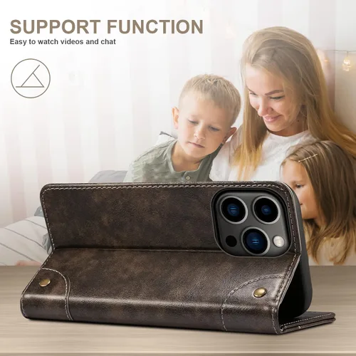 Miniatura 4 de SINIANL Funda tipo cartera compatible con iPhone 14 Plus, con función atril magnético, tarjetero de crédito para iPhone 14 Plus de 6.7 pulgadas