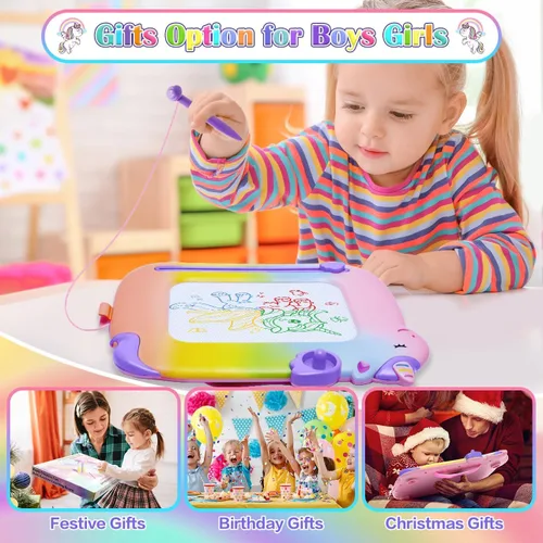 Miniatura 7 de Juguetes para niños pequeños 3, tablero de dibujo magnético juguetes para bebés, juguete de escritura y garabatos para niños pequeños, juguete