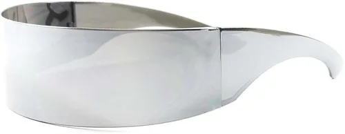 KISS Back to Future - Disfraz de ciencia ficción futurista con visera para el sol cromoplata talla M Cromoplateado ChromeSilver