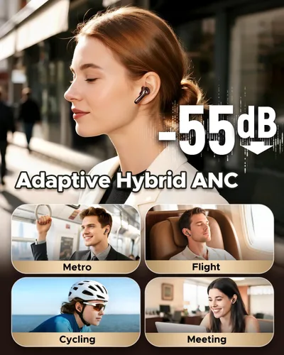 Miniatura 8 de SoundPEATS Air5 Pro Auriculares inalámbricos Hi-Res, LDAC y aptX Lossless, sonido de grado audiófilo con escenario de sonido amplio, 37H de tiempo