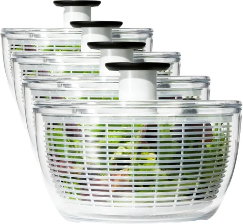 Miniatura 7 de OXO Good Grips - Escurridor de ensalada grande, verde, con lavadora de lechuga y frutas, libre de BPA, bomba fácil de un solo mano