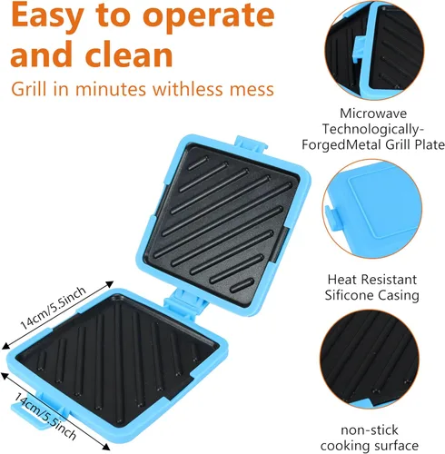Miniatura 3 de Toastie - Máquina de sándwiches para microondas, tostadora pequeña y versátil, fácil de limpiar y almacenar, perfecta para cocinar desayunos, queso