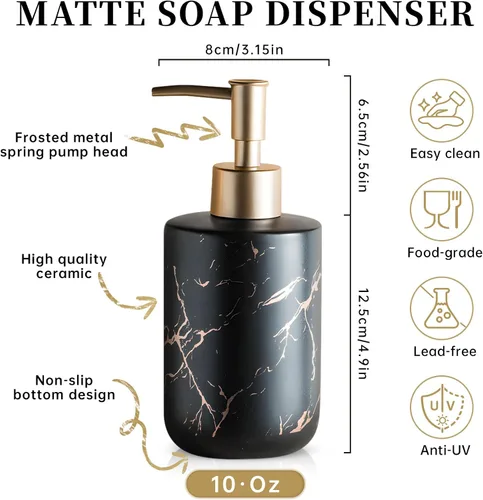 Miniatura 5 de Dispensador de jabón dorado, dispensador de jabón para platos para cocina, dispensador de bomba de jabón líquido para ducha, dispensador de loción