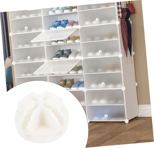Miniatura 5 de Zerodeko Paquete de 20 conectores de plástico ABS para cubos de almacenamiento modulares, conectores de almacenamiento de cubos de alambre, Blanco