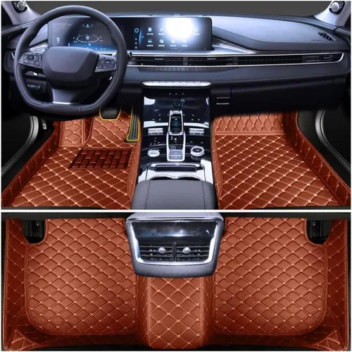 Miniatura 38 de Personaliza las alfombrillas de cuero de lujo de protección para todo tipo de clima para automóviles, SUV y camiones según el modelo automotriz beige