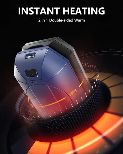 Miniatura 2 de Hand Warmers Rechargeable, Dnaleao 2 Pack 4000mAh Electric Portable Pocket Heater, Heat Therapy Great for Outdoors, Hunting, Golf, Camping, Warm