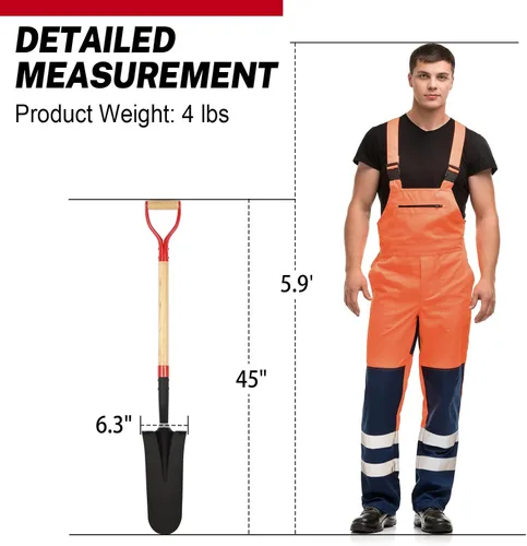Miniatura 7 de Nohovu Pala para Excavar, Pala Resistente con Mango en D, Pala de Zanja para Jardinería, 45 Pulgadas