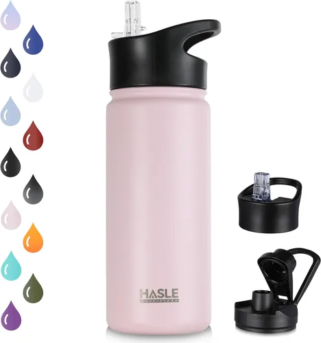 Miniatura 33 de HASLE OUTFITTERS Botella de agua aislada de 16 onzas para niños, botella de agua de acero inoxidable de doble pared al vacío, a prueba de fugas