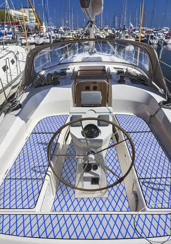 Miniatura 54 de Suelo de Barco de Espuma EVA Cubierta Marina Antideslizante Autoadhesivo para Lancha Motora Barco de Pesca RV Yate Kayak Piscina gris oscuro y azul.