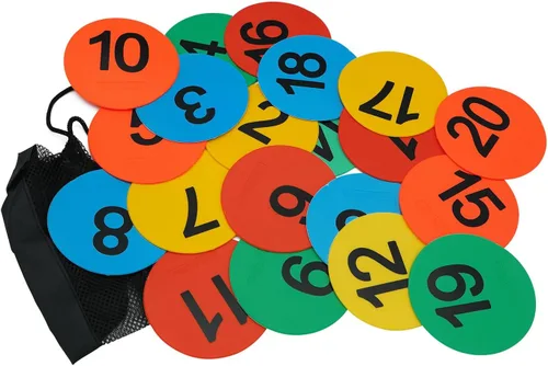 Miniatura 14 de Mini marcadores de suelo de 4 pulgadas para aula, preescolar y jardín de infantes (juego de 20 unidades) (número 1-30)