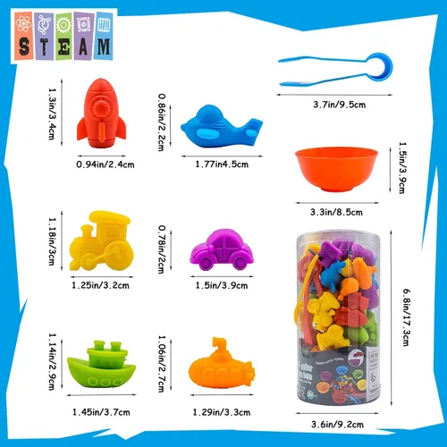 Miniatura 4 de UNIQUE KIDS Juego educativo de aprendizaje de conteo con tazas de clasificación – Divertido juego de clasificación de colores y entrenamiento