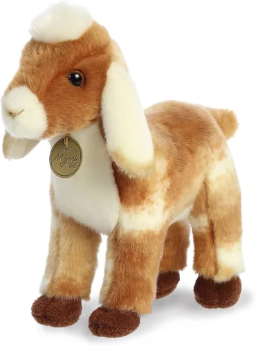 Miniatura 5 de Aurora® - Adorable cabrito nubio de peluche Miyoni®, detalle realista, compañía entrañable, marrón, 11 pulgadas