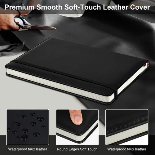 Miniatura 3 de ZCZN Cuadernos de Diario Forrados para Trabajo, 14x21 cm, 192 Páginas, Cuadernos de Cuero de Tapa Dura A5 para Escritura, Diario y Viaje, Cuadernos
