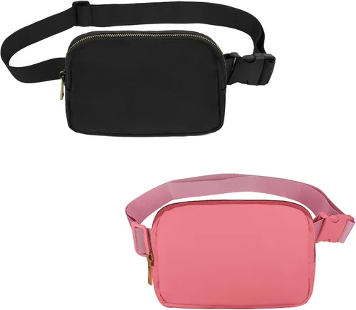 Miniatura 23 de VOROLO Riñonera para mujeres y hombres, bolsa cruzada, bolsa de cinturón con correa ajustable, Amarillo, Talla única