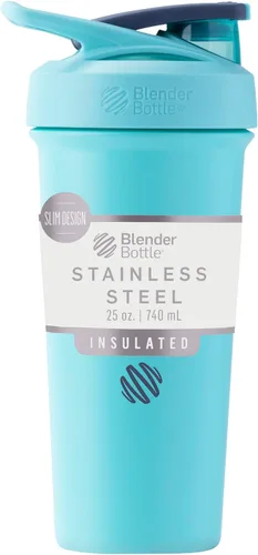 Miniatura 8 de BlenderBottle Sport - Botella aislada de acero inoxidable con batidor de alambre, 24 onzas, color bosque – Batidos de proteína e hidratación