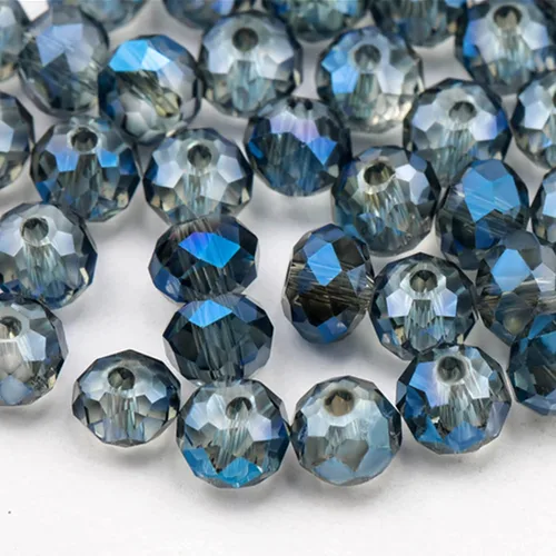 620 piezas de cuentas de cristal facetado Briolette, cuentas de rondelle azules facetas de 4 mm, 5 hebras, tamaño de agujero 1 mm, ideal para hacer