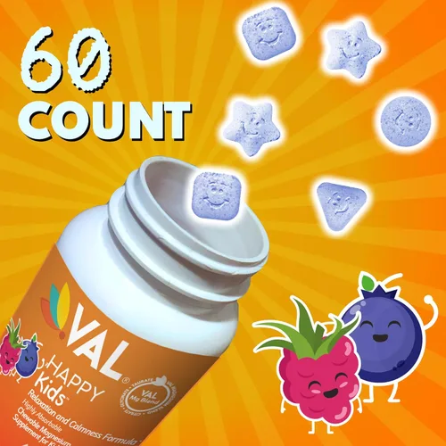 Miniatura 7 de VAL Magnesio para Niños Magnesio de Alta Absorción para Calma, Relajación y Concentración Glicinato de Mg, Citrato y Taurato con Vitamina B6