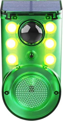 Alarma solar con sensor de movimiento para exteriores, ultrasonido y alarmas, detector de movimiento de 129 db, generador de ruido fuerte, luz 1pcs