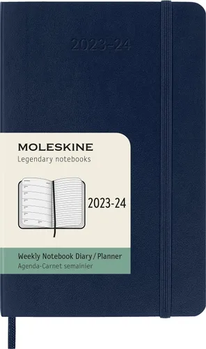 Miniatura 10 de Moleskine Agenda semanal clásica de 18 meses 2023-2024, tapa suave, grande (5 x 8.25 pulgadas), color negro