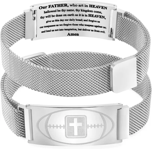 Miniatura 128 de Regalos de graduación, pulsera de fútbol, fútbol, baloncesto, béisbol, regalos de pulsera, pulseras de cruz de fe para hombres, bautismo, primera