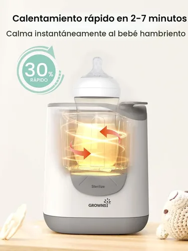 Miniatura 2 de Grownsy Calentador de biberones, calentador de biberones rápido para leche materna y fórmula, control preciso de temperatura, calentador de leche