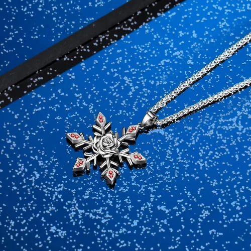Miniatura 4 de beautlace Collares con forma de árboles de Navidad, colgante de muñeco de nieve de Papá Noel, collar de flor de rosa, joyería de Navidad para mujeres