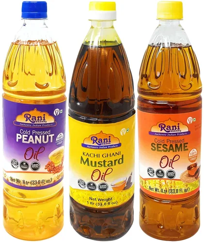 Miniatura 10 de Aceite de Mostaza Rani (Kachi Ghani) 169 Onzas (5 Litros) SIN GMO Sin Gluten Vegano 100% Natural Kosher