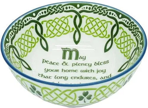 Miniatura 4 de Royal Tara Tazón de cerámica irlandesa de bendición con trébol celta, utensilios de cocina para servir sopas, guisos, ensaladas, porcelana y hueso