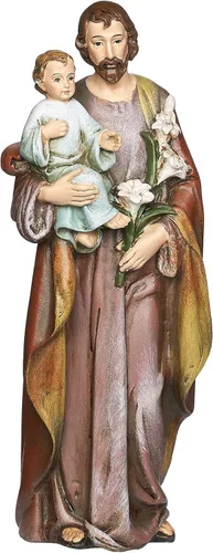 Joseph's Studio por Roman St. Joseph and Child Jesus Figure, estatua de mesa religiosa de 6.25 pulgadas, colección Renacentista, decoración para el