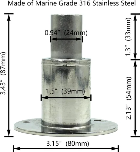 Miniatura 2 de Calentador diésel a través del casco, acero inoxidable 316, montaje para manguera de 0.94 pulgadas (0.945 in), calentador de estacionamiento diésel