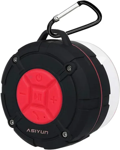 Miniatura 8 de Altavoz de ducha, altavoz Bluetooth impermeable IPX7 con graves HD, ventosa y gancho duradero, micrófono integrado para llamadas manos libres, Gris