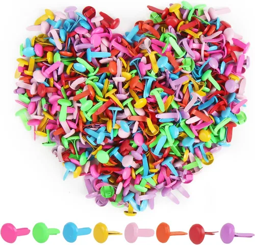 LOMIMOS 500 piezas coloridas mini bridas de sujeción de papel, pin dividido para manualidades, proyectos escolares, álbumes de recortes, bricolaje,
