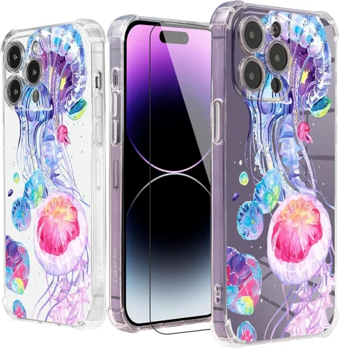 Miniatura 20 de Roemary Buffertech - Funda protectora para iPhone 13 Pro Max con diseño Golden Retriever, diseño de arcoíris con protector de pantalla