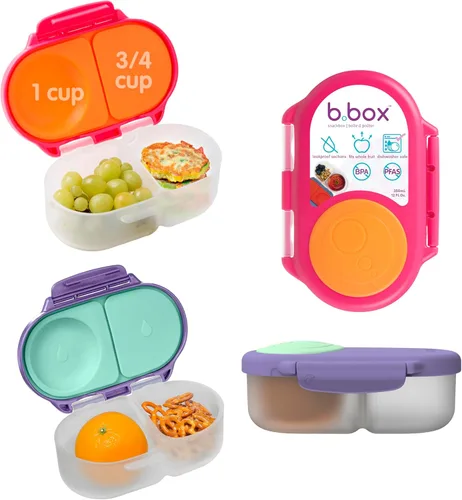 Miniatura 19 de b.box Batman Snack Box - Recipientes a prueba de fugas de 2 compartimentos para niños, mini caja Bento para niños y niños pequeños, contenedores
