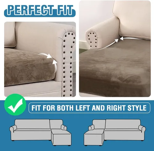 Miniatura 298 de H.VERSAILTEX Funda de cojín elástica de terciopelo para sofá, funda de cojín de felpa para silla, sofá biplaza o sofá, protector de muebles, cojín