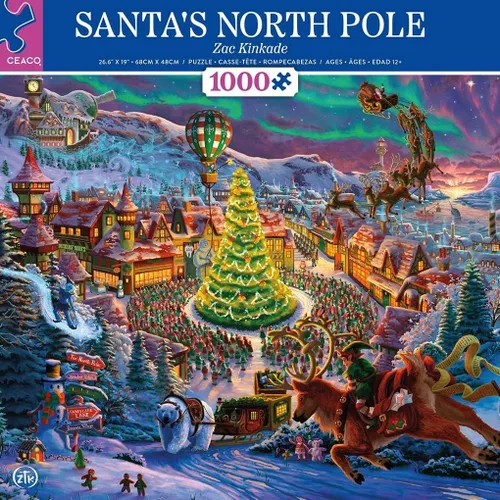 Miniatura 3 de Ceaco - Zac Kinkade - Navidad clásica - Polo Norte de Santa - Rompecabezas de 1000 piezas
