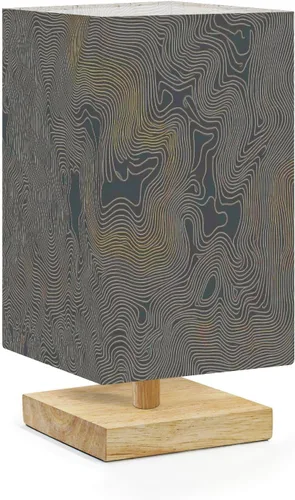 Lámpara de mesita de noche, estilo topográfico de contorno de alta altitud, cables conectados, condicional, regulable, minimalista, lámpara de