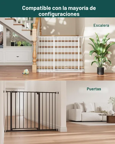 Miniatura 5 de InnoTruth Puerta de bebé de 29.5 a 40.75 pulgadas para escaleras, puertas para perros de 30 pulgadas de alto para puertas y pasillos, puerta