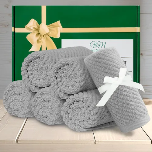 Miniatura 71 de VOOVA & MOVAS Toallas de mano blancas - 100% algodón Ligeras Gruesas Secado rápido Suaves Absorbentes, paquete de 4 piezas grandes de 18