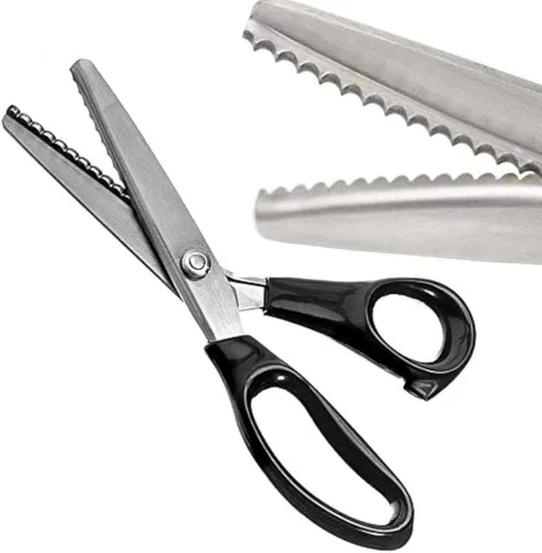 Miniatura 4 de Juego de tijeras de pinear, 9.2 pulgadas con mango profesional de acero inoxidable, tijeras de costura en zigzag (dentadas, 0.276 in)