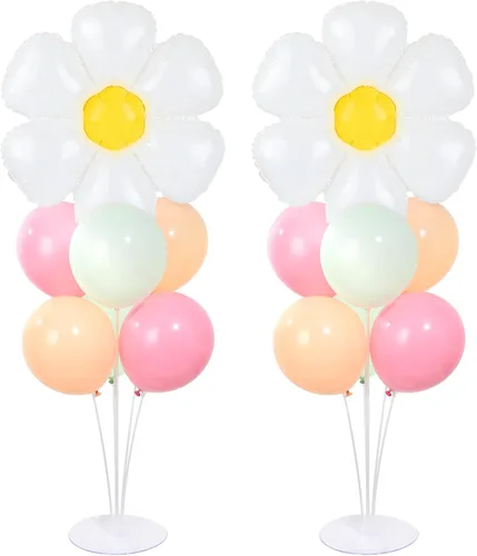 Miniatura 8 de Kit de soporte para globos de fiesta de fútbol 2 juegos con 2 globos de rugby de aluminio tipo bola, centro de mesa temático de fútbol para mesas